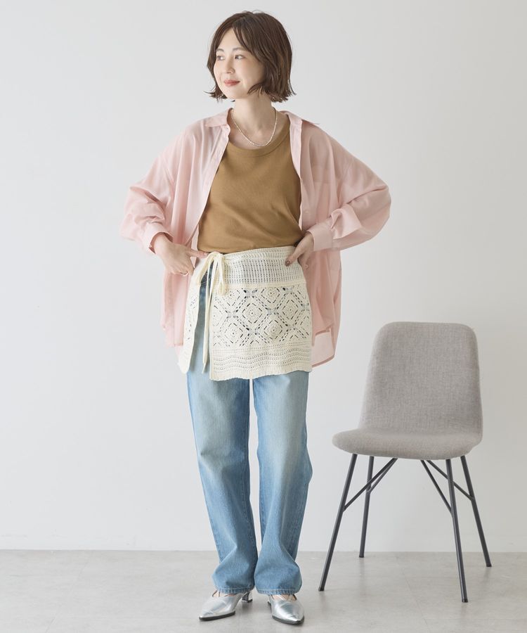 AMERICAN HOLIC「【イージーケア・UVカット】シアーラウンドシャツ」|シャツ・ブラウス|