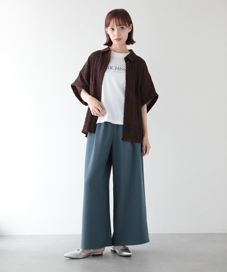 Green Parks「フレンチスリーブ刺繍シンプルロゴプルオーバー」|Tシャツ・カットソー|