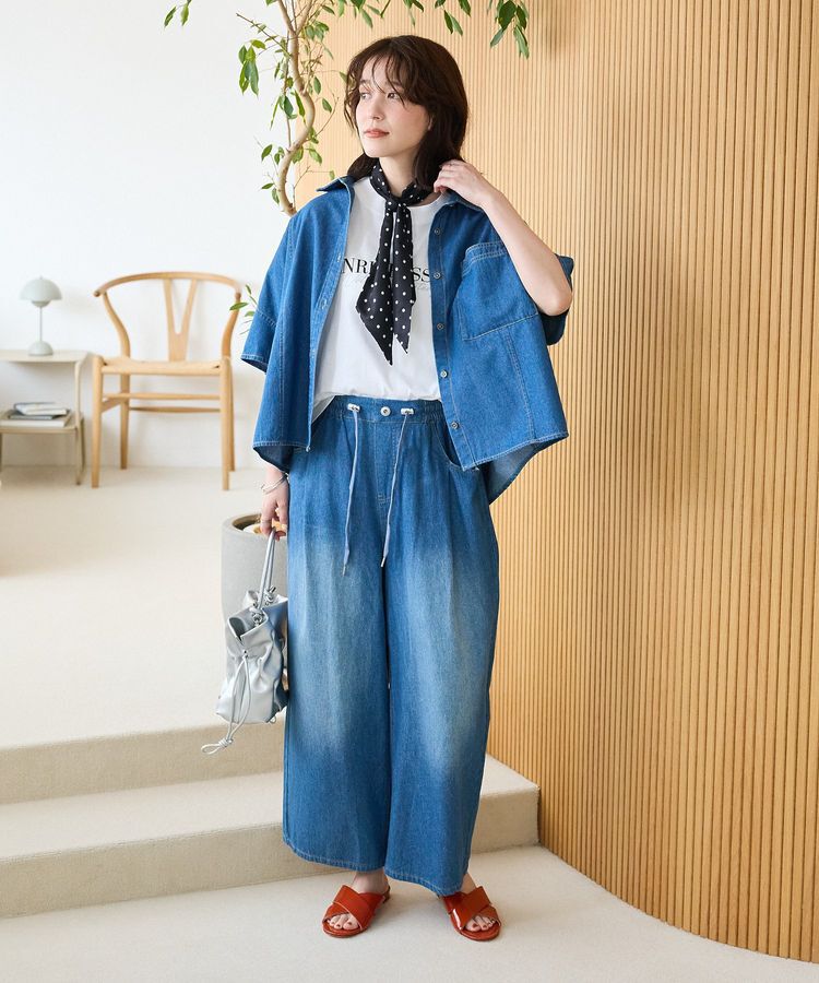 Green Parks「フレンチスリーブ刺繍シンプルロゴプルオーバー」|Tシャツ・カットソー|