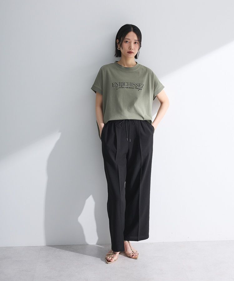 Green Parks「フレンチスリーブ刺繍シンプルロゴプルオーバー」|Tシャツ・カットソー|