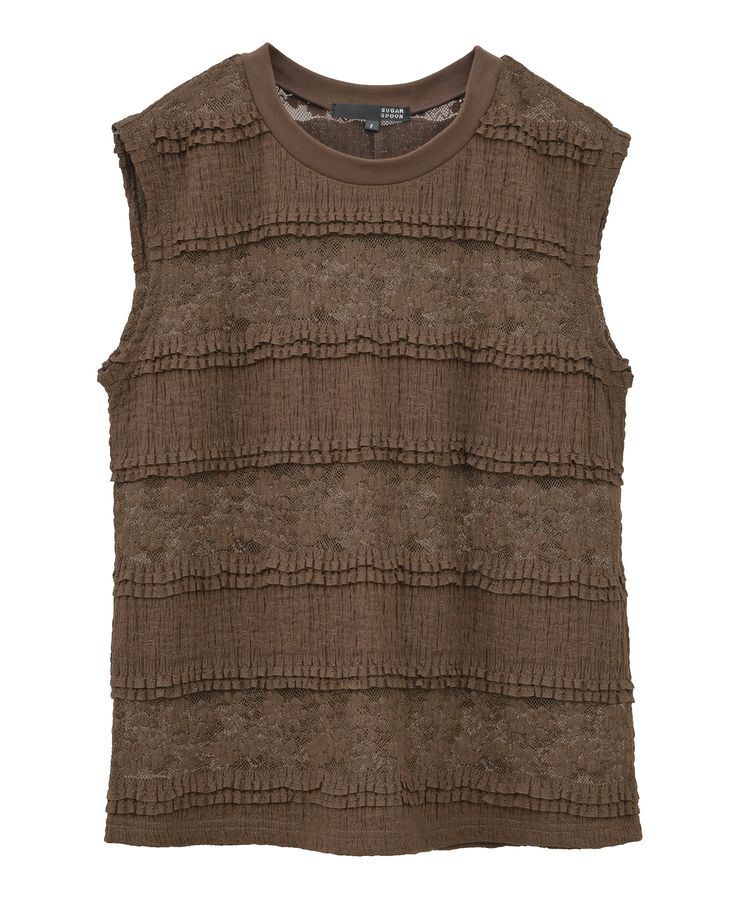 Green Parks「・SUGAR SPOON フリルレースノースリーブ」|Tシャツ・カットソー|