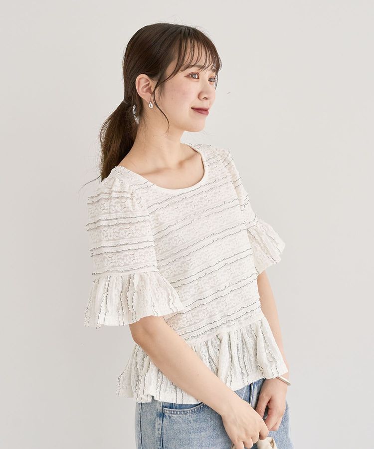 Green Parks「・SUGAR SPOON レースフリルプルオーバー」|Tシャツ・カットソー|Off White