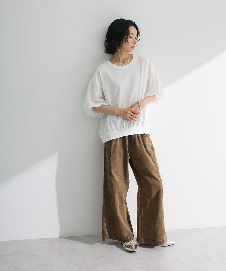 Green Parks「ライトデニムイージーバギーパンツ」|デニム|