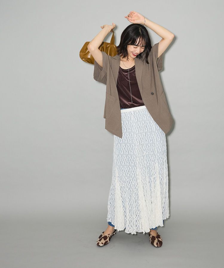 Green Parks「2WAYパネル切り替えレースフレアスカート」|フレア|