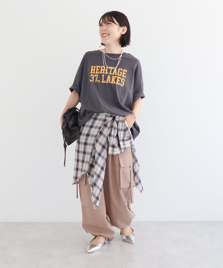 Green Parks「カレッジロゴ刺繍5分袖チュニック」|チュニック|