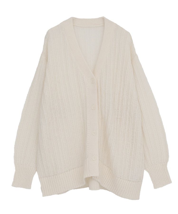 Green Parks「シアーニットVネックカーディガン」|カーディガン|