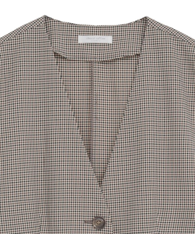 Green Parks「ノースリーブチェックジレ」|ベスト・ジレ|