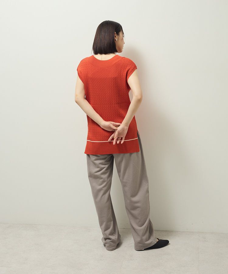 Green Parks「裾ラインケーブルニットベスト」|ベスト・ジレ|