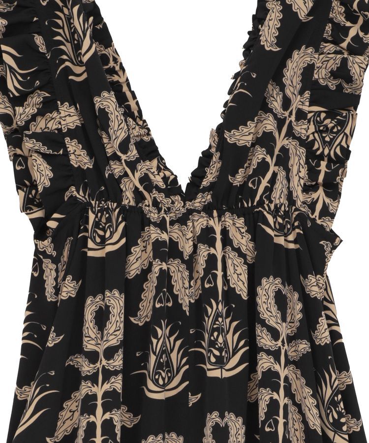 Green Parks「■ESCAR ボタニカルptフリルエプロンワンピース」|ワンピース|