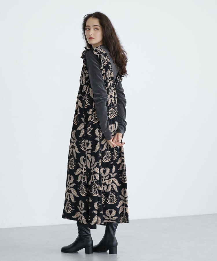 Green Parks「■ESCAR ボタニカルptフリルエプロンワンピース」|ワンピース|