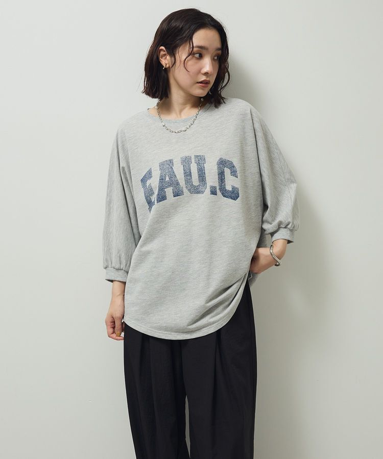 Green Parks「7分袖ミニ裏毛ドルマンロゴプルオーバー」|Tシャツ・カットソー|