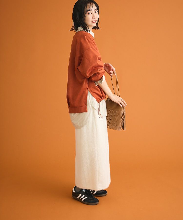 Green Parks「楽ちんシャギーIラインスカート」|タイト|