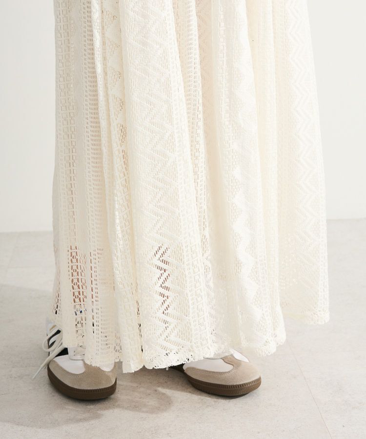 Green Parks「ラウンド切替インドコットンレーススカート」|フレア|