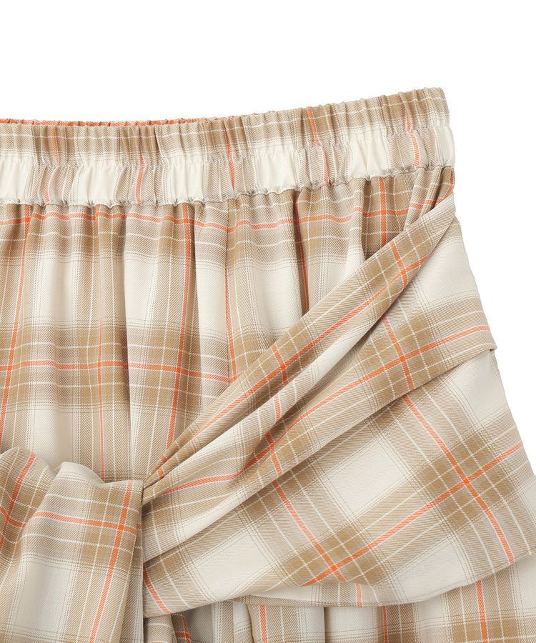 Green Parks「【しゃれシャツ】イージーケアチェックボリュームスカート」|フレア|