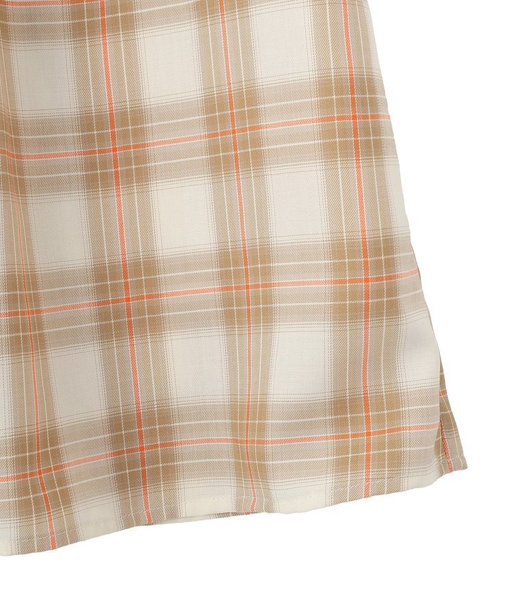 Green Parks「【しゃれシャツ】イージーケアチェックボリュームスカート」|フレア|