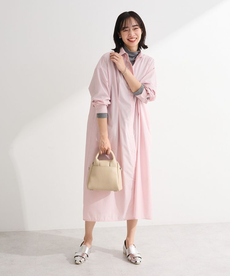 Green Parks「イージーケア抜け衿ウエストタックシャツワンピース」|ワンピース|