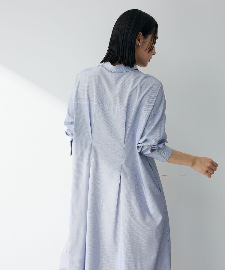 Green Parks「イージーケア抜け衿ウエストタックシャツワンピース」|ワンピース|
