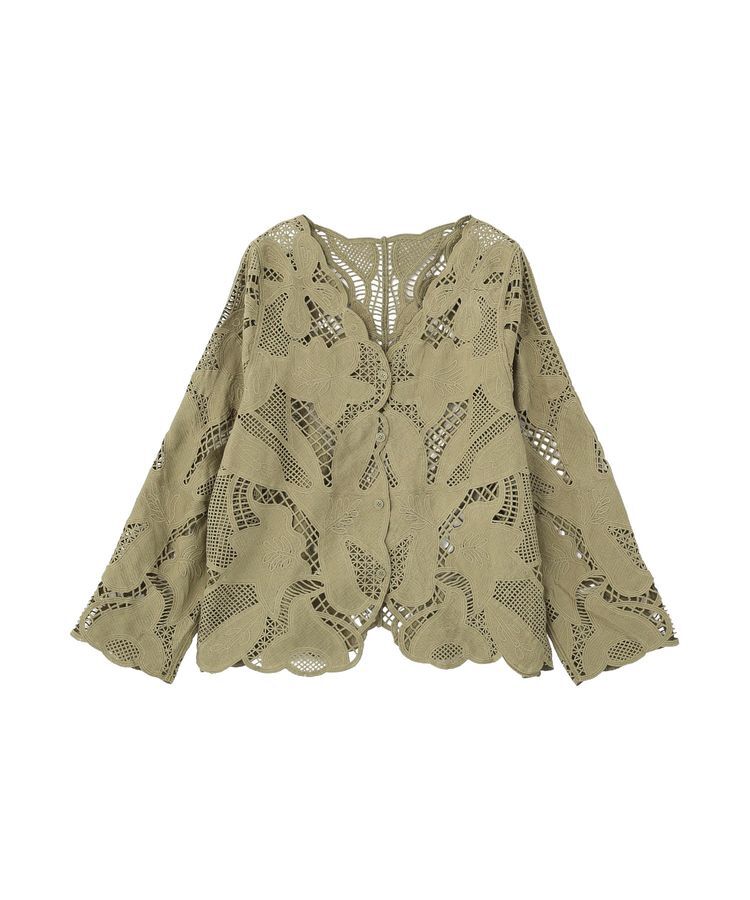 Green Parks「レースカーディガン」|カーディガン|Khaki