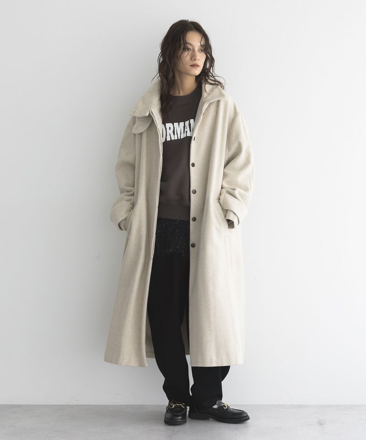 GARAGE OF GOOD CLOTHING「ヘリンボンウール混スタンドカラーロングコート」|その他|