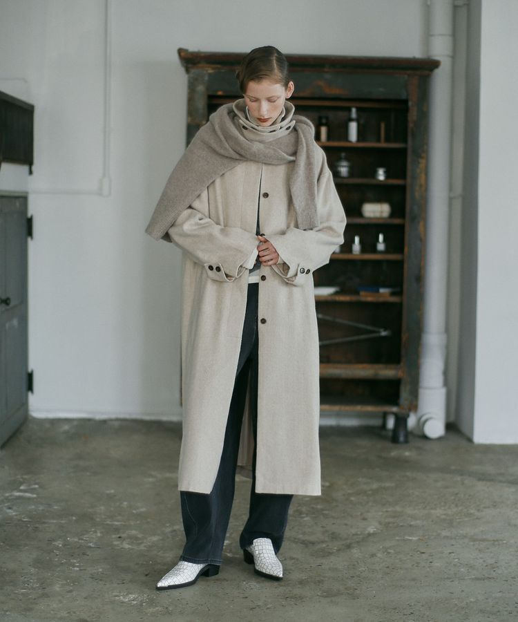 GARAGE OF GOOD CLOTHING「ヘリンボンウール混スタンドカラーロングコート」|その他|