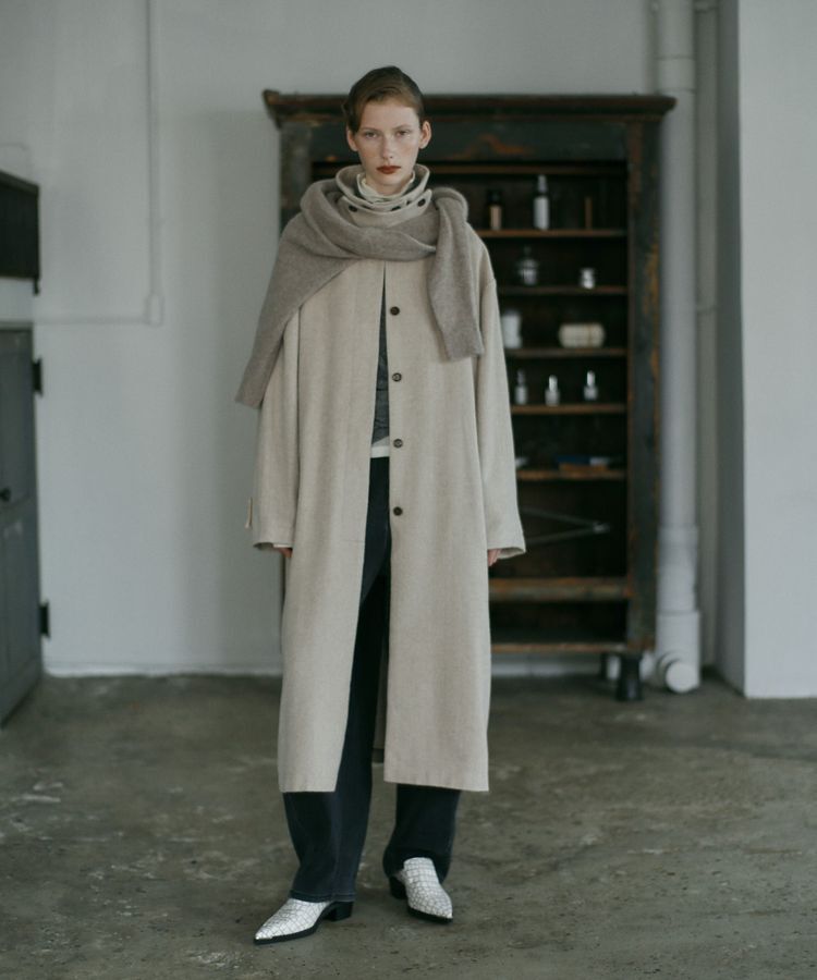 GARAGE OF GOOD CLOTHING「ヘリンボンウール混スタンドカラーロングコート」|その他|