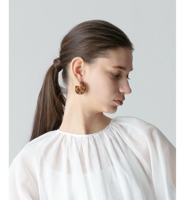 allureville「サークルプレートピアス」|ピアス|ブラウン