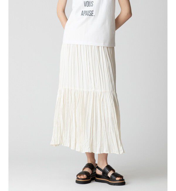 allureville「楊柳調プリーツマーメイドスカート」|スカート|オフホワイト