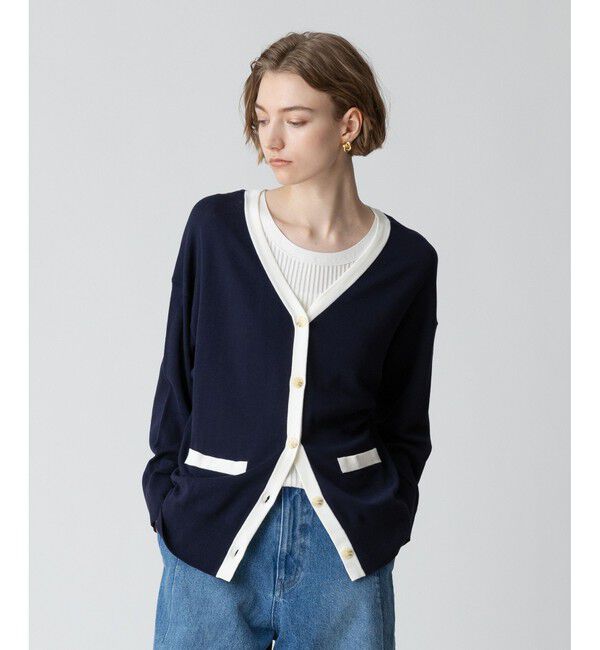 allureville「ハイツイストコットンV カーディガン」|カーディガン|