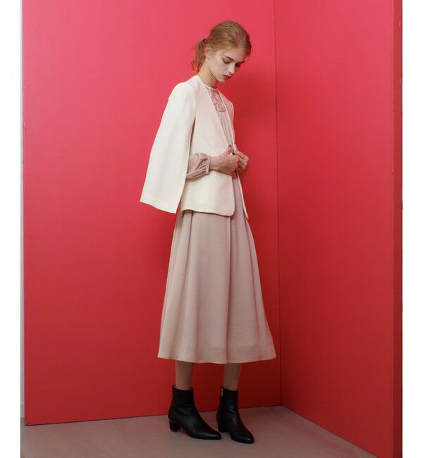 LOULOU WILLOUGHBY「【LOULOU WILLOUGHBY】◇リトルブラックケープジャケット」|ノーカラージャケット|