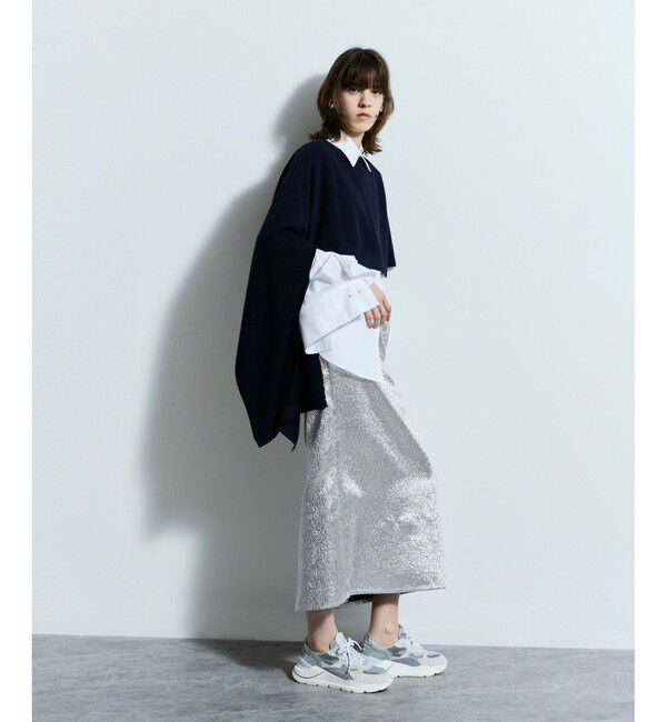 allureville「メタリックジャガードナロースカート」|タイト|