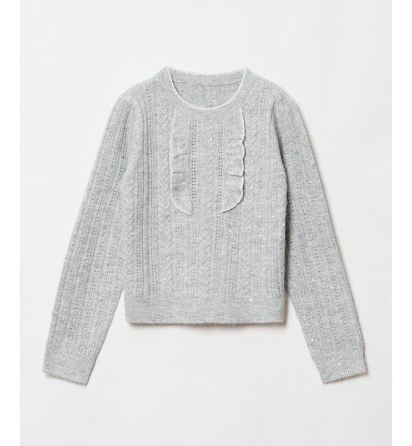 LOULOU WILLOUGHBY「【LOULOU WILLOUGHBY】フロントフリルラメプルオーバー」|ニット・セーター|