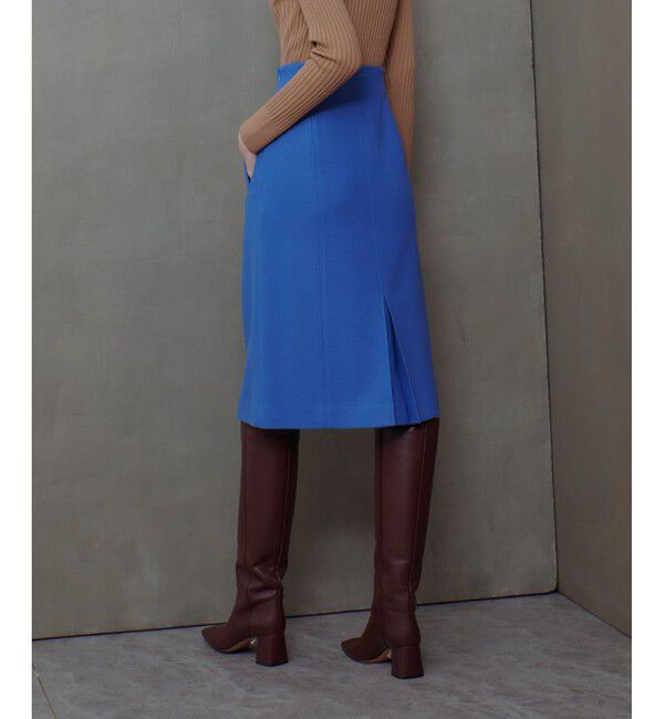 allureville「ハードメルトンスムースミディスカート」|タイト|