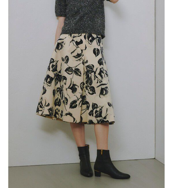 allureville「モノフロッキータックフレアスカート」|スカート|