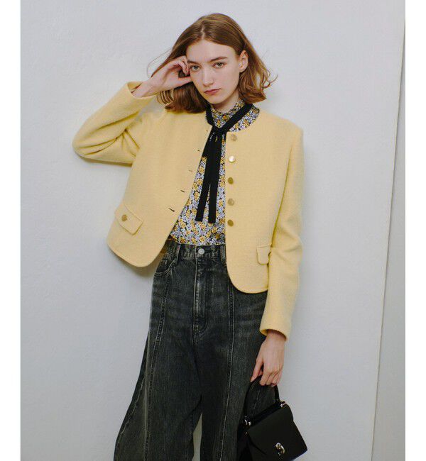 allureville「ブークレーノーカラージャケット」|ノーカラージャケット|