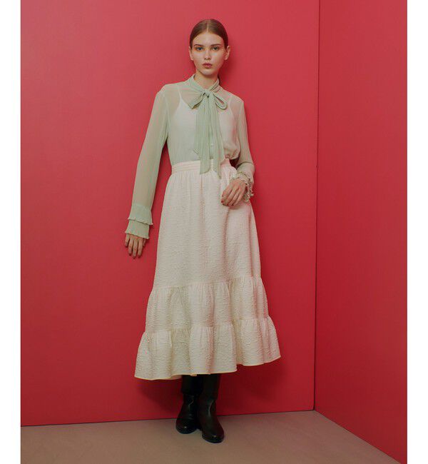 LOULOU WILLOUGHBY「【LOULOU WILLOUGHBY】ジャガードティアードスカート」|スカート|