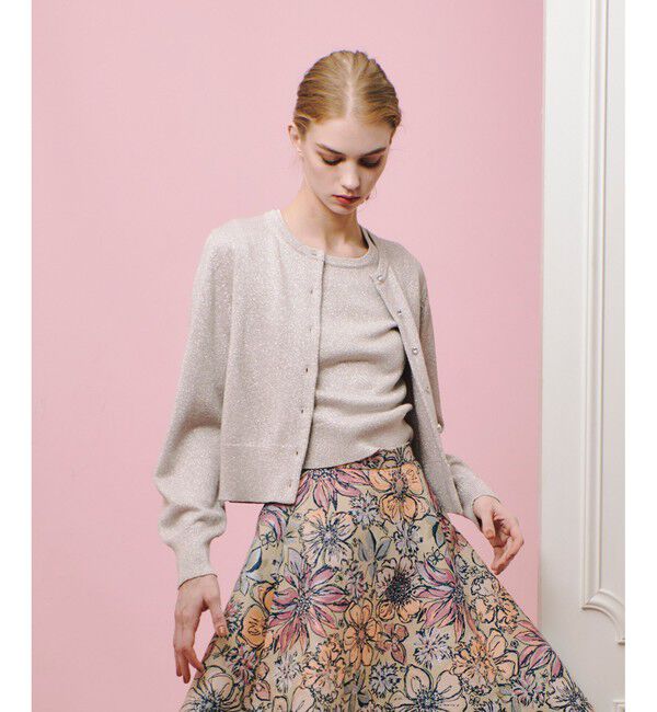 LOULOU WILLOUGHBY「【LOULOU WILLOUGHBY】ラメメランジェカーディガン」|カーディガン|ピンク