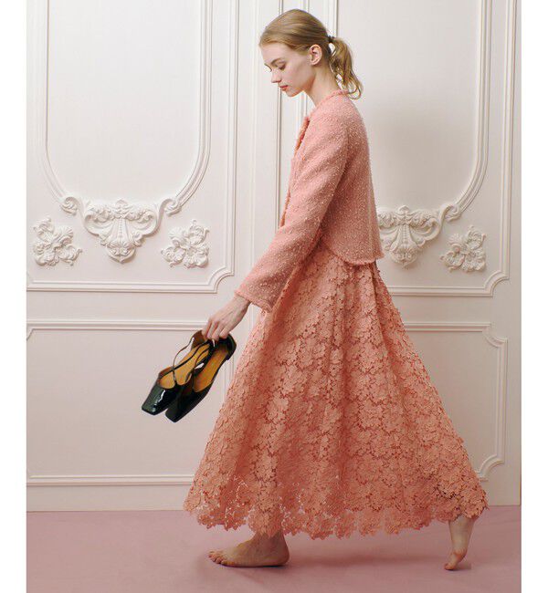 LOULOU WILLOUGHBY「【LOULOU WILLOUGHBY】ファンシーツイードクルージャケット」|ノーカラージャケット|