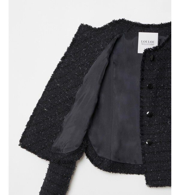 LOULOU WILLOUGHBY「【LOULOU WILLOUGHBY】ファンシーツイードクルージャケット」|ノーカラージャケット|