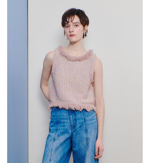 allureville「ミックスツイードジレプルオーバー」|ニット・セーター|