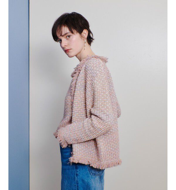 allureville「ミックスツイードニットジャケット」|ニット・セーター|