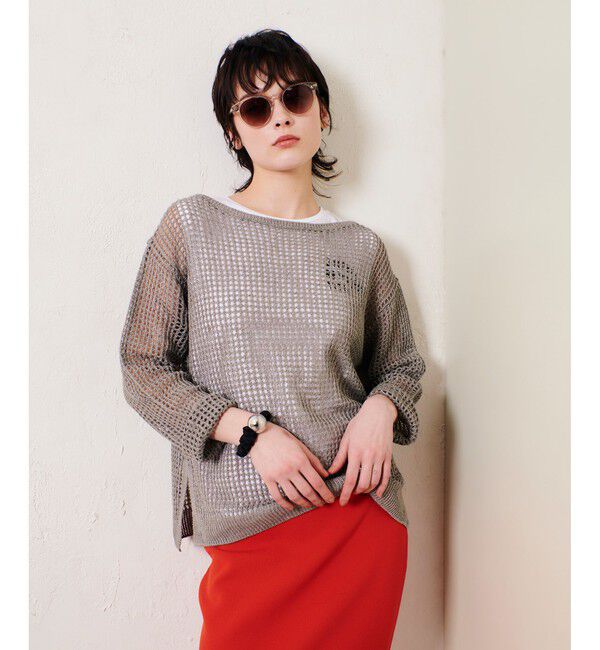 allureville「リネンコードメッシュプルオーバー」|ニット・セーター|