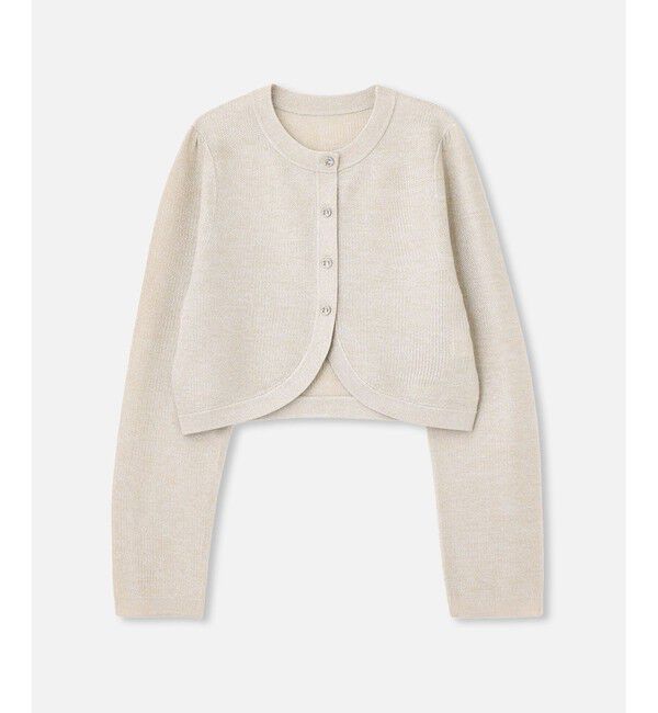 LOULOU WILLOUGHBY「【LOULOU WILLOUGHBY】ラメボレロ」|カーディガン|ピンクベージュ