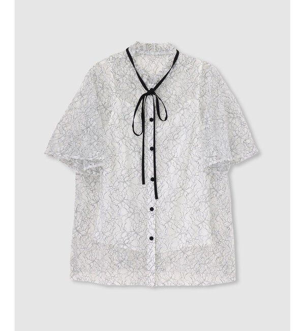 LOULOU WILLOUGHBY「【LOULOU WILLOUGHBY】レースリボンフレアスリーブブラウス」|シャツ・ブラウス|