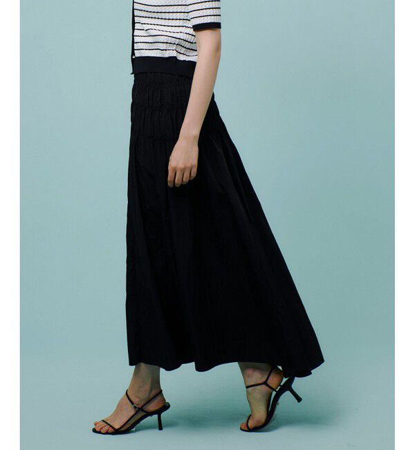 allureville「ナイロンタフタシャーリングスカート」|スカート|