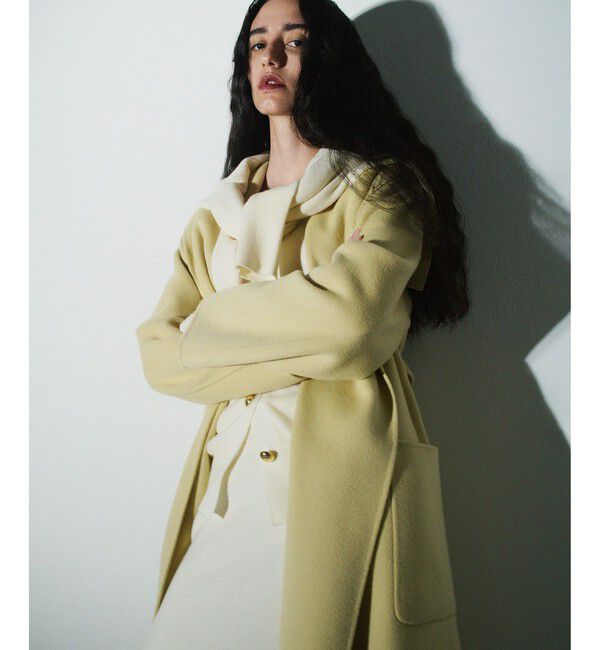 allureville「カシミヤ混リバーショールコート」|その他|イエロー