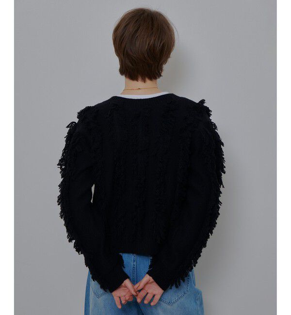 allureville「フリンジシャギー２WAYプルオーバー」|ニット・セーター|