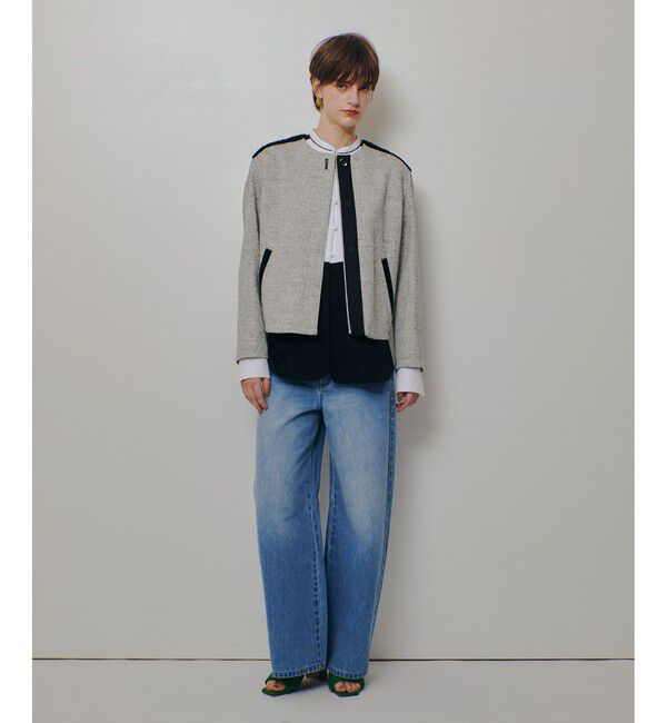 allureville「ミックスツイードノーカラージャケット」|ノーカラージャケット|