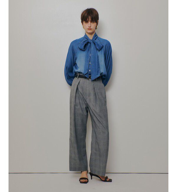 allureville「〈WEB・一部店舗別注〉デニムボウブラウス」|シャツ・ブラウス|