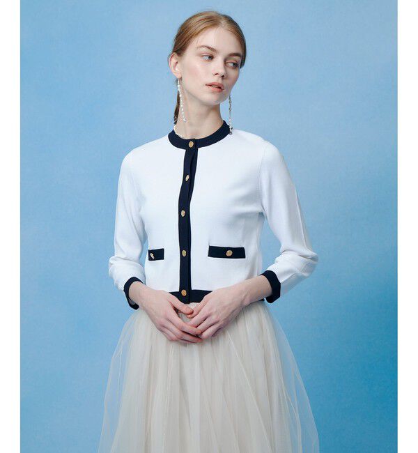 LOULOU WILLOUGHBY「◇【LOULOU WILLOUGHBY】バイカラーコンパクトカーディガン」|カーディガン|