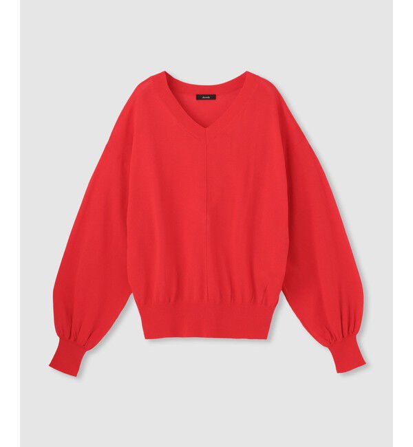 allureville「コットンシルクVネックプルオーバー」|ニット・セーター|